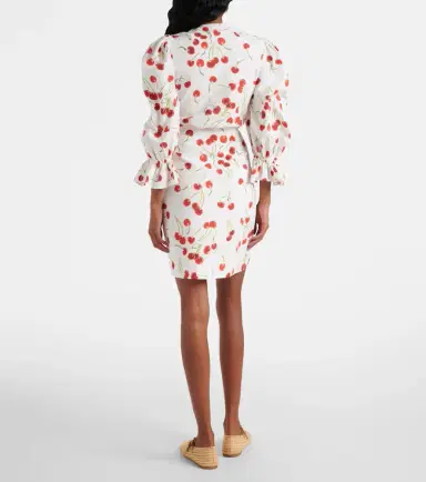 ADRIANA DEGREAS Puff-sleeve cotton-blend minidress | Thumbnail 3