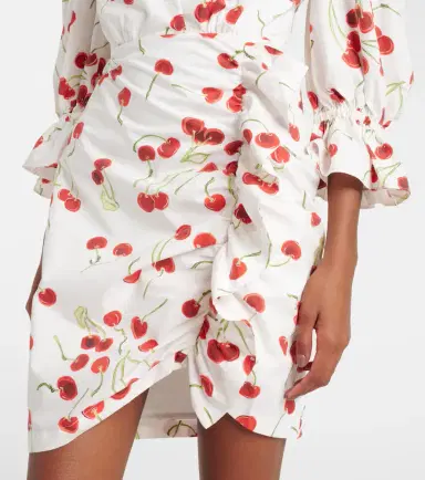 ADRIANA DEGREAS Puff-sleeve cotton-blend minidress | Thumbnail 4