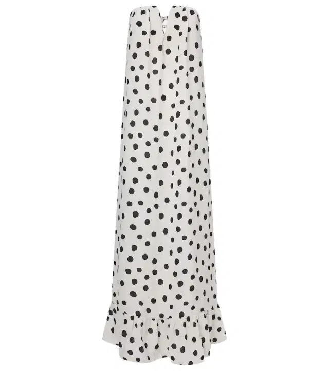 ADRIANA DEGREAS Polka-dot bustier dress