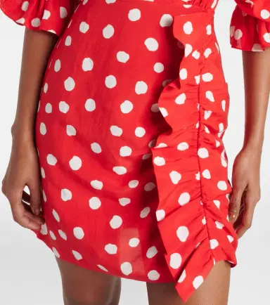 ADRIANA DEGREAS Polka-dot ruffled minidress | Thumbnail 2