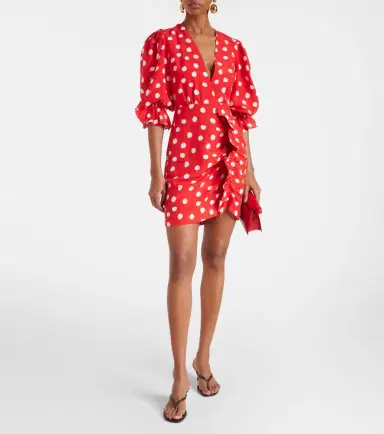 ADRIANA DEGREAS Polka-dot ruffled minidress | Thumbnail 3