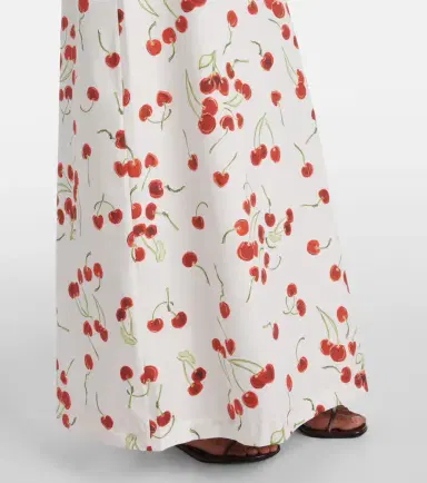 ADRIANA DEGREAS Printed cotton high-rise maxi skirt | Thumbnail 2