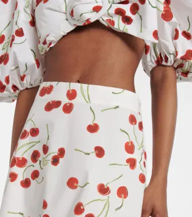 ADRIANA DEGREAS Printed cotton high-rise maxi skirt | Thumbnail 4