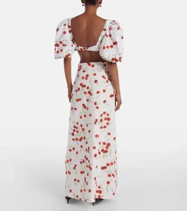 ADRIANA DEGREAS Printed cotton high-rise maxi skirt | Thumbnail 5
