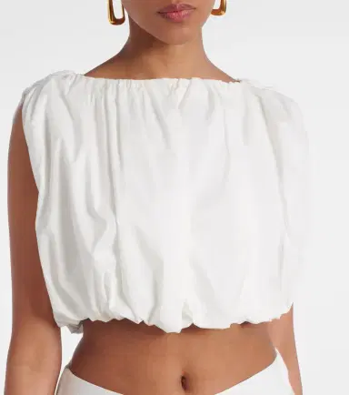 ADRIANA DEGREAS Inamorata cotton-blend crop top | Thumbnail 3