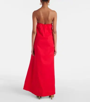 ADRIANA DEGREAS Bow-detail cotton-blend maxi dress | Thumbnail 2