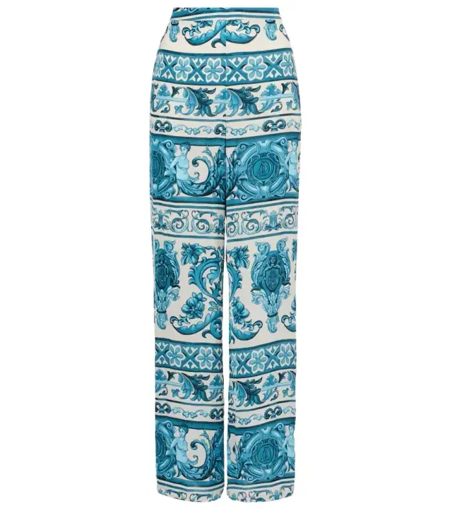 ADRIANA DEGREAS Printed wide-leg pants