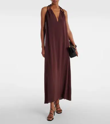 ADRIANA DEGREAS Satin maxi dress | Thumbnail 4