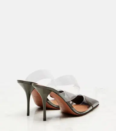 Alaïa Alaïa Caur 90 patent leather-trimmed mules | Thumbnail 2 Alaïa Alaïa Caur 90 patent leather-trimmed mules | Thumbnail 2
