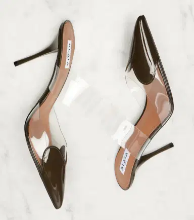 Alaïa Alaïa Caur 90 patent leather-trimmed mules | Thumbnail 4 Alaïa Alaïa Caur 90 patent leather-trimmed mules | Thumbnail 4
