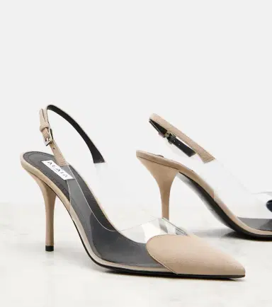 Alaïa Alaïa Caur 90 suede and PVC slingback pumps | Thumbnail 4 Alaïa Alaïa Caur 90 suede and PVC slingback pumps | Thumbnail 4