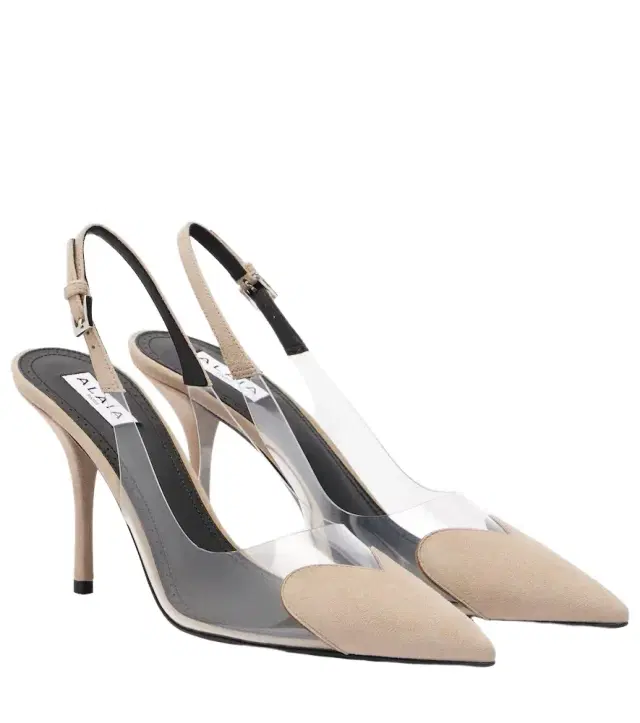 Alaia Alaïa Caur 90 suede and PVC slingback pumps