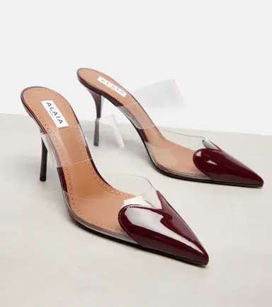 Alaïa Alaïa Le Caur 90 patent leather and PU mules | Thumbnail 4