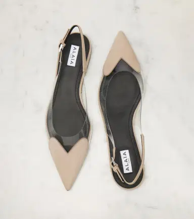 Alaïa Alaïa Caur suede and PVC slingback ballet flats | Thumbnail 3 Alaïa Alaïa Caur suede and PVC slingback ballet flats | Thumbnail 3