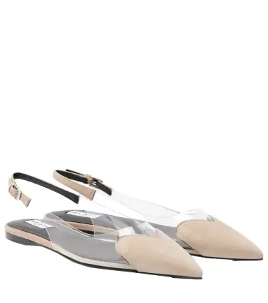 Alaïa Alaïa Caur suede and PVC slingback ballet flats | Thumbnail 1 Alaïa Alaïa Caur suede and PVC slingback ballet flats | Thumbnail 1