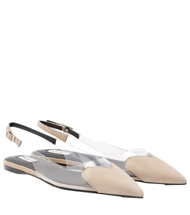 Alaia Alaïa Caur suede and PVC slingback ballet flats