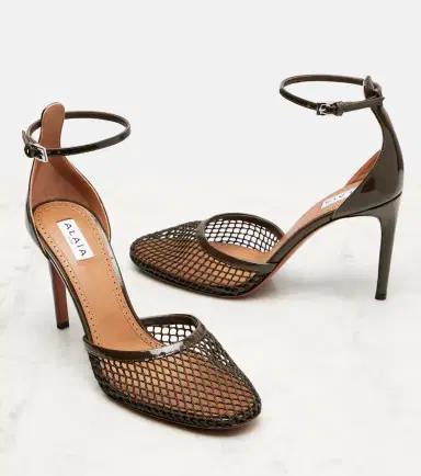 Alaïa Alaïa 90 mesh and patent leather pumps | Thumbnail 3