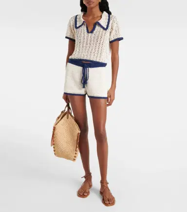 Anna Kosturova Coastal crochet cotton polo shirt | Thumbnail 4
