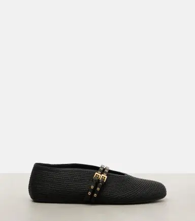 Alaïa Alaïa Leather-trimmed ballet flats | Thumbnail 4 Alaïa Alaïa Leather-trimmed ballet flats | Thumbnail 4