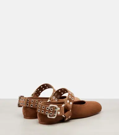 Alaïa Alaïa Biker suede Mary Jane flats | Thumbnail 4 Alaïa Alaïa Biker suede Mary Jane flats | Thumbnail 4