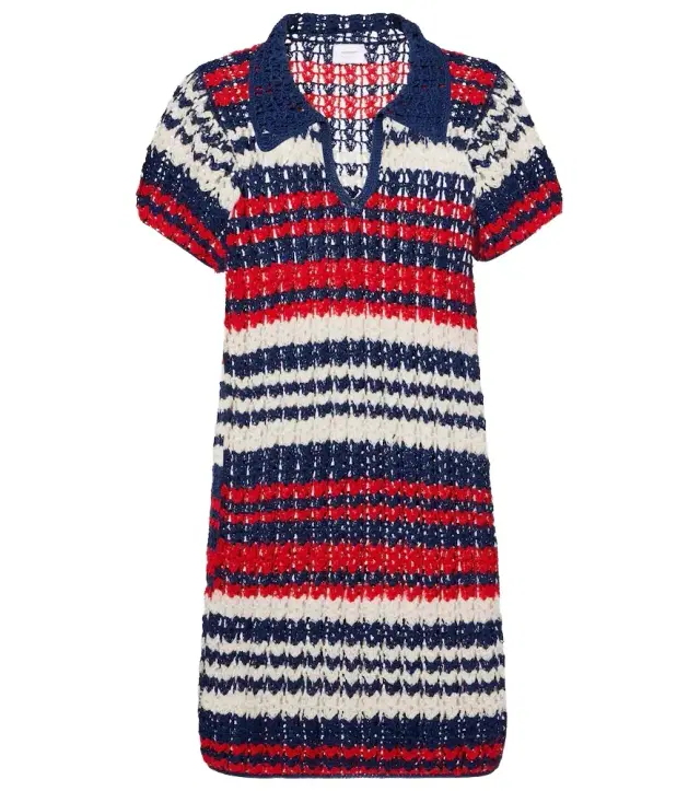 Anna Kosturova Crochet cotton polo dress