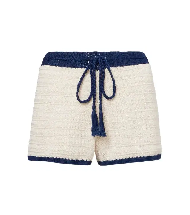 Anna Kosturova Seaside crochet cotton shorts