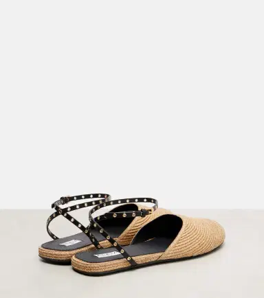 Alaïa Alaïa Leather-trimmed raffia flats | Thumbnail 2 Alaïa Alaïa Leather-trimmed raffia flats | Thumbnail 2