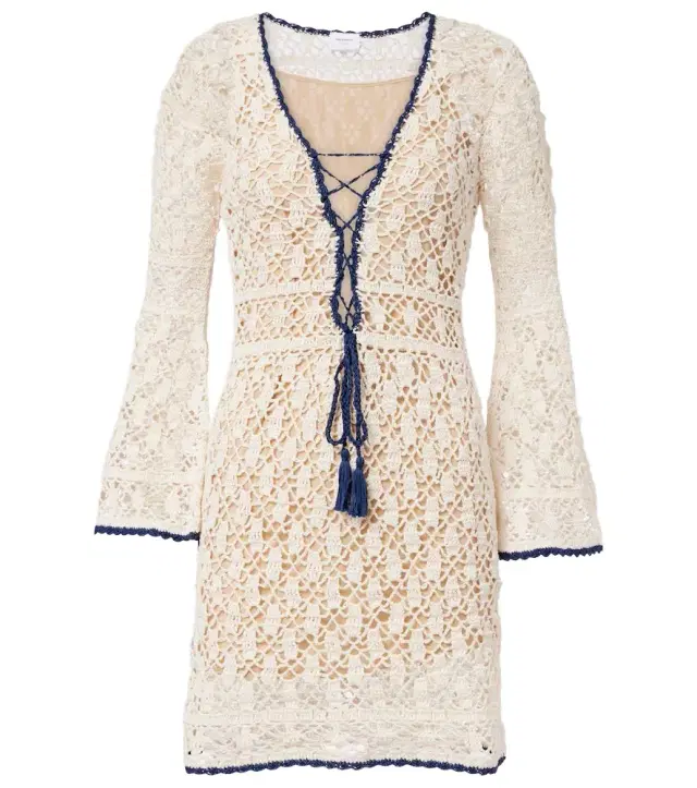 Anna Kosturova Bianca crochet cotton minidress