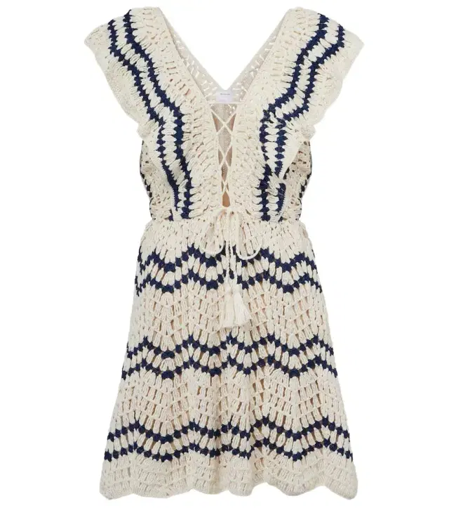 Anna Kosturova Seaside crochet cotton polo dress