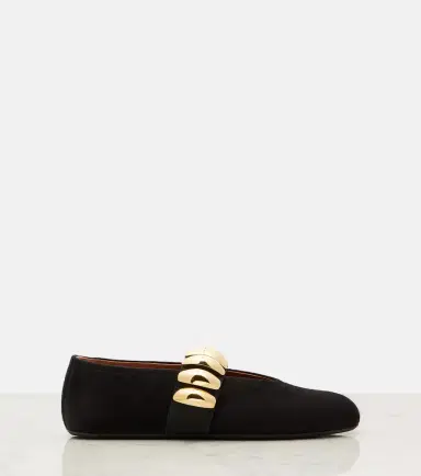 Alaïa Alaïa Embellished suede ballet flats | Thumbnail 3 Alaïa Alaïa Embellished suede ballet flats | Thumbnail 3