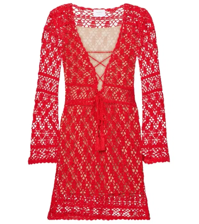 Anna Kosturova Bianca crochet cotton minidress