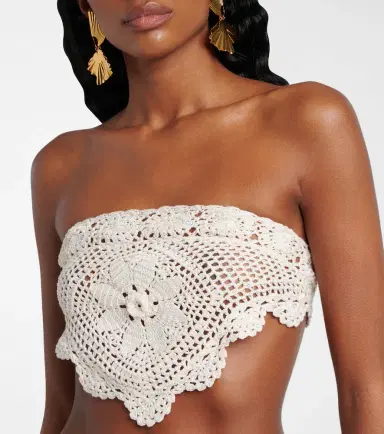 Anna Kosturova Cotton crochet crop top | Thumbnail 2