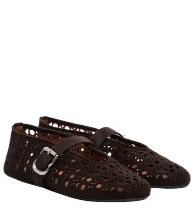Alaïa Alaïa Vienne suede ballet flats | Thumbnail 1