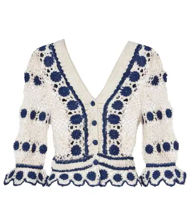 Anna Kosturova Bouquette crochet cotton cardigan | Thumbnail 1