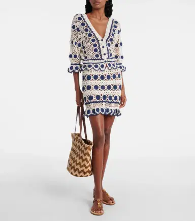 Anna Kosturova Bouquette crochet cotton miniskirt | Thumbnail 3