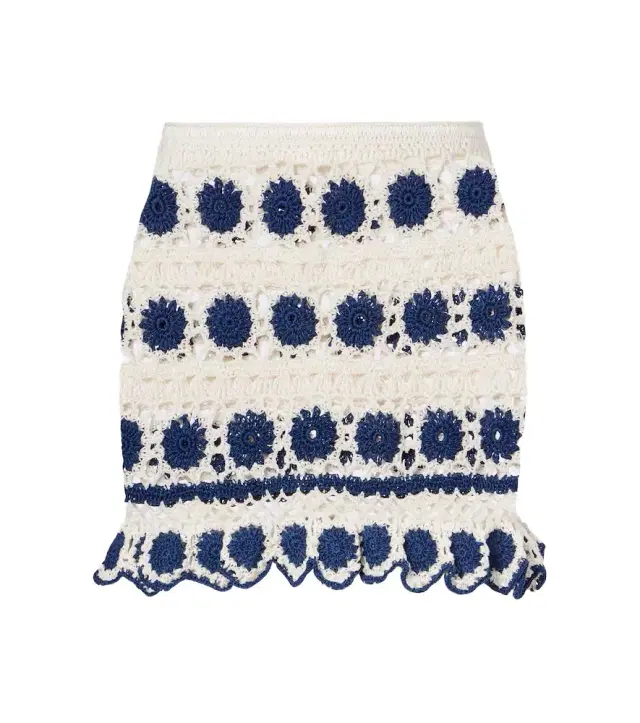 Anna Kosturova Bouquette crochet cotton miniskirt