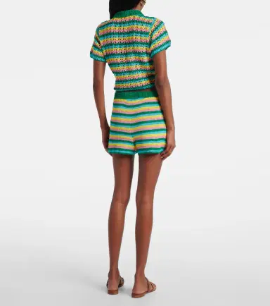 Anna Kosturova Striped crochet cotton shorts | Thumbnail 2