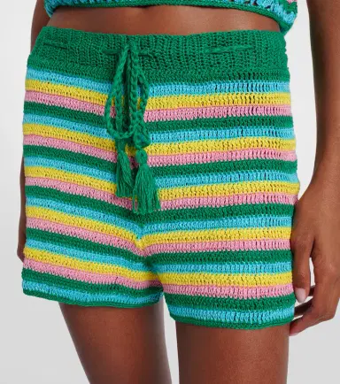 Anna Kosturova Striped crochet cotton shorts | Thumbnail 3