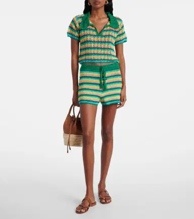 Anna Kosturova Striped crochet cotton shorts | Thumbnail 4