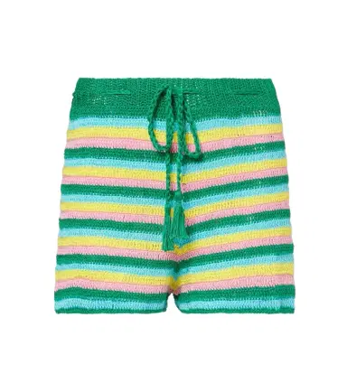 Anna Kosturova Striped crochet cotton shorts | Thumbnail 1