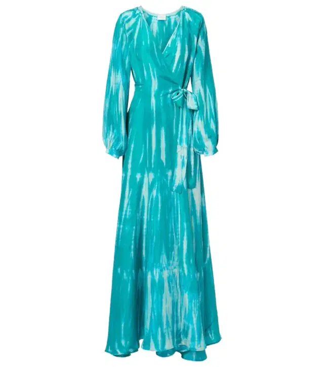 Anna Kosturova Tie-dye silk wrap dress