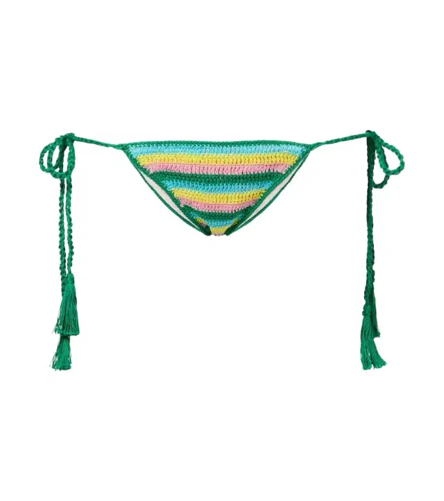 Anna Kosturova Crochet striped cotton bikini bottoms