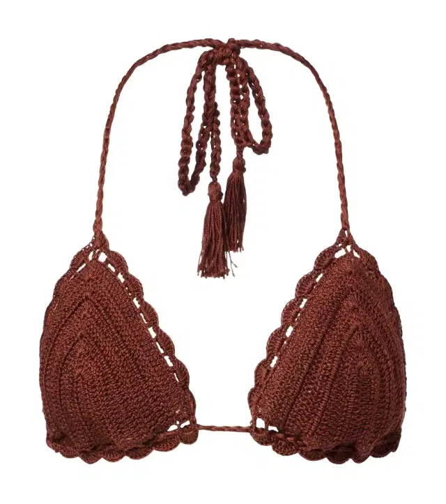 Anna Kosturova Crochet cotton bikini top