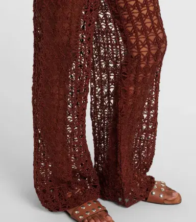 Anna Kosturova Crochet cotton wide-leg pants | Thumbnail 2
