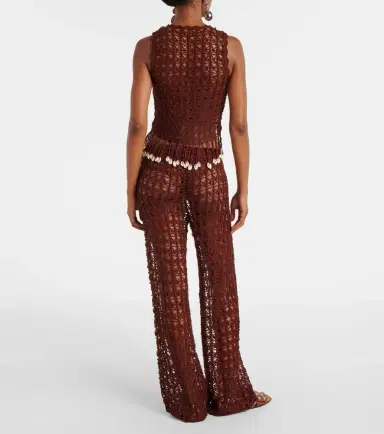 Anna Kosturova Crochet cotton wide-leg pants | Thumbnail 5