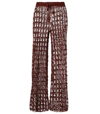 Anna Kosturova Crochet cotton wide-leg pants | Thumbnail 1