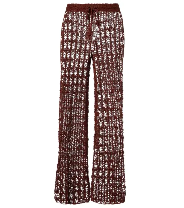 Anna Kosturova Crochet cotton wide-leg pants