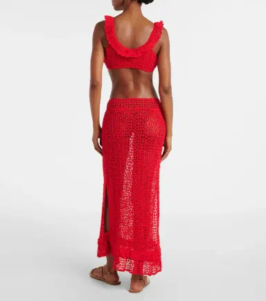 Anna Kosturova Rosette crochet cotton maxi skirt | Thumbnail 4