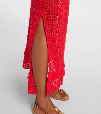 Anna Kosturova Rosette crochet cotton maxi skirt | Thumbnail 5