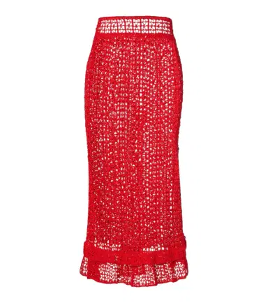 Anna Kosturova Rosette crochet cotton maxi skirt | Thumbnail 1